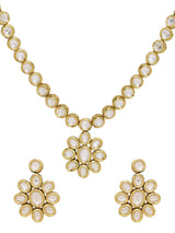 Classic Single Line Kundan Meena Necklace Set