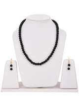 Classic Single Stranded Black Beaded Necklace Set