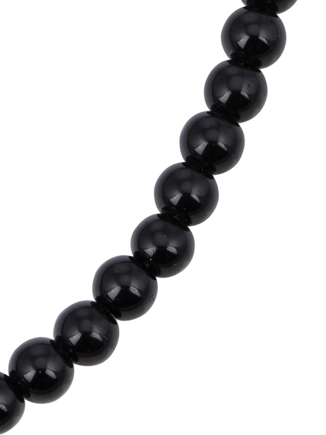 Classic Single Stranded Black Beaded Necklace Set