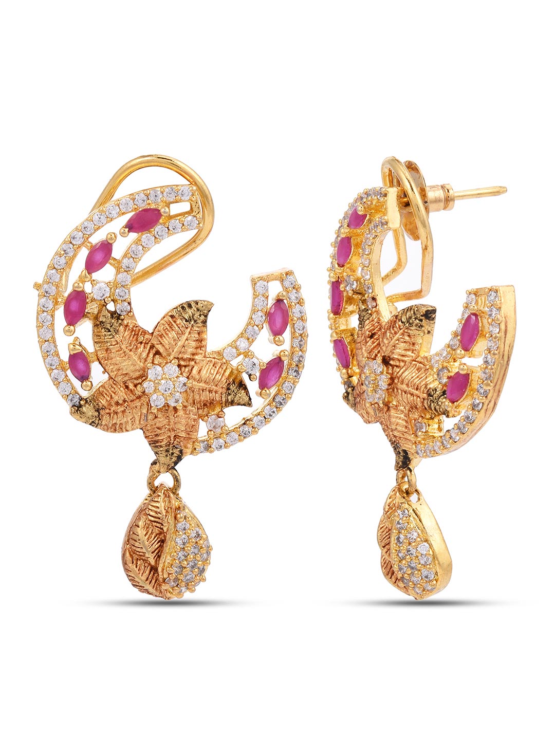 Floral Antique Designer Colored Stone Necklace Set