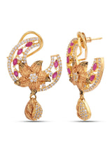 Floral Antique Designer Colored Stone Necklace Set