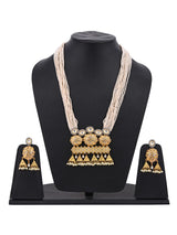 Traditional Fusion Designer Polki Pearls Necklace Set