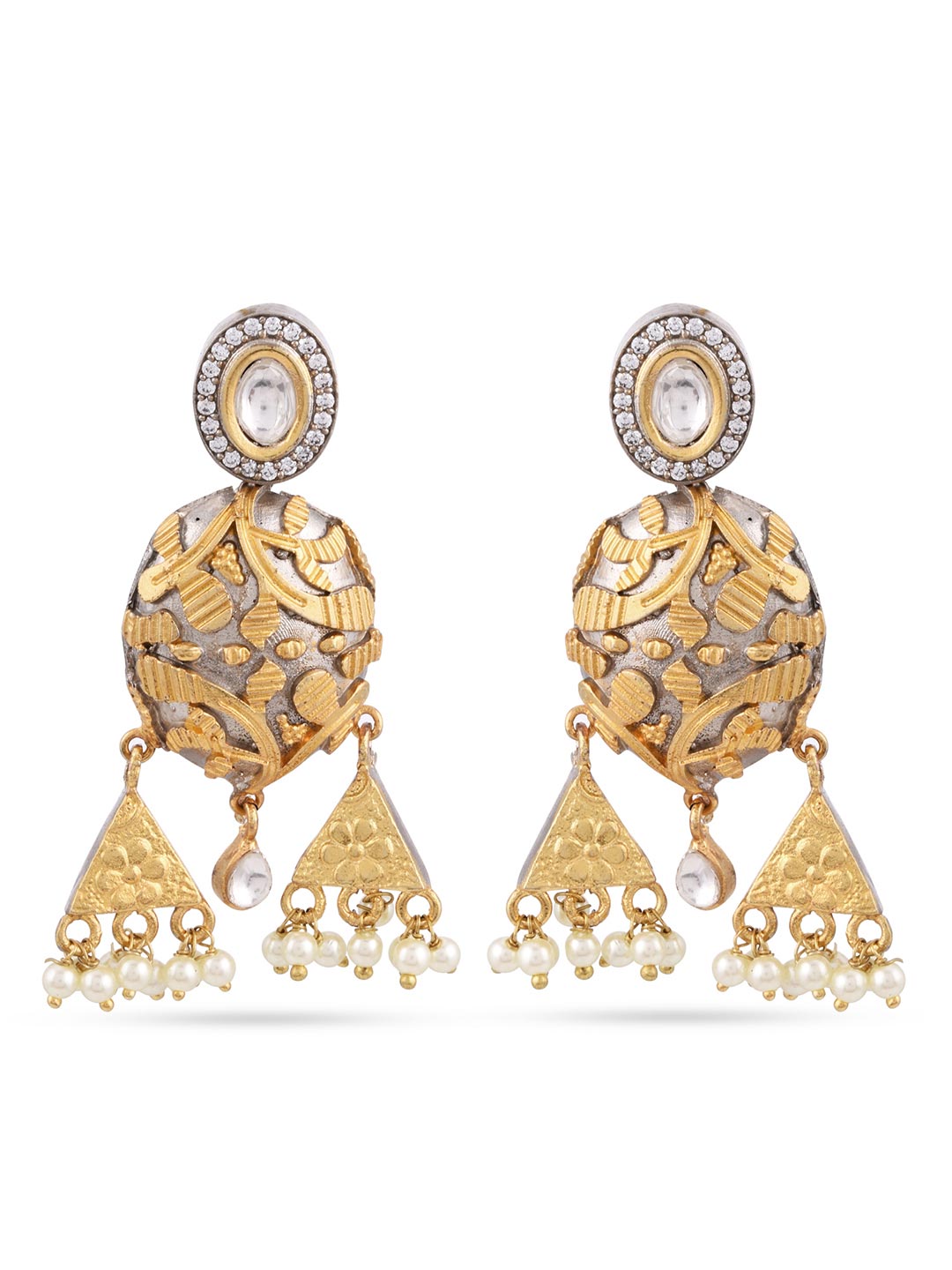 Traditional Fusion Designer Polki Pearls Necklace Set