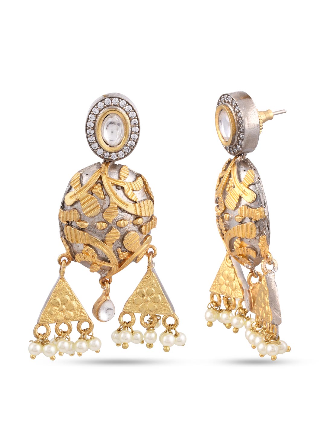 Traditional Fusion Designer Polki Pearls Necklace Set