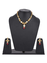 Traditional Antique Kundan Meena Antique Single Stranded Necklace Set