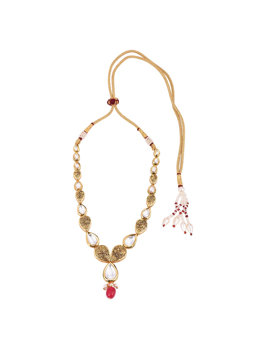 Traditional Antique Kundan Meena Antique Single Stranded Necklace Set