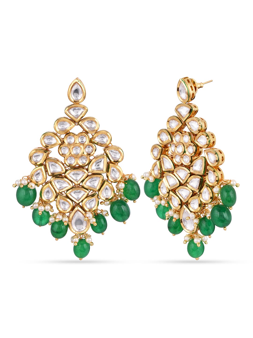 Traditional Bridal Heavy Kundan Meena Necklace Set