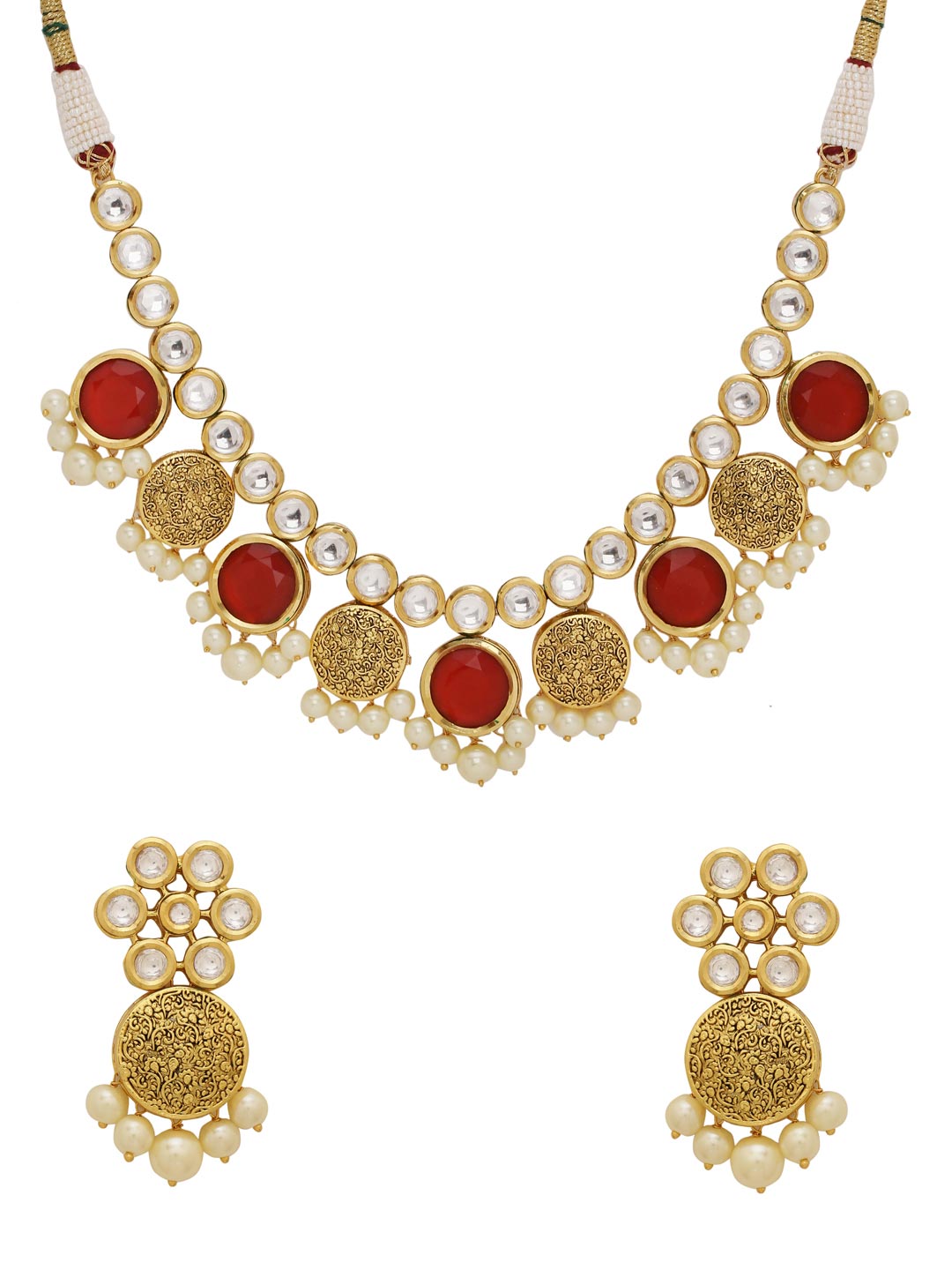 Colored Kundan and Antique Designer Necklace Set