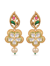 Traditional Colored Stones and Floral Filigree Necklace Set