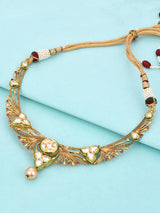 Traditional Colored Stones and Floral Filigree Necklace Set
