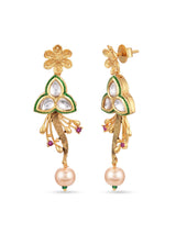 Traditional Colored Stones and Floral Filigree Necklace Set