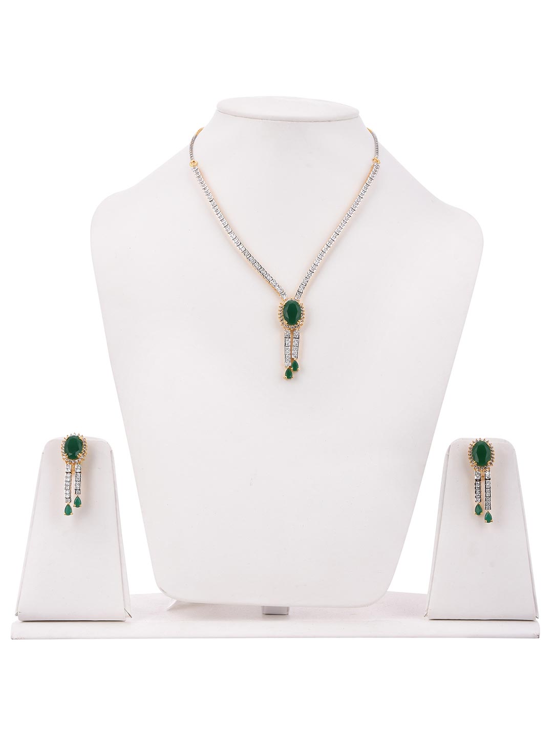 Contemporary Modern Designer Colored Stone Necklace Set
