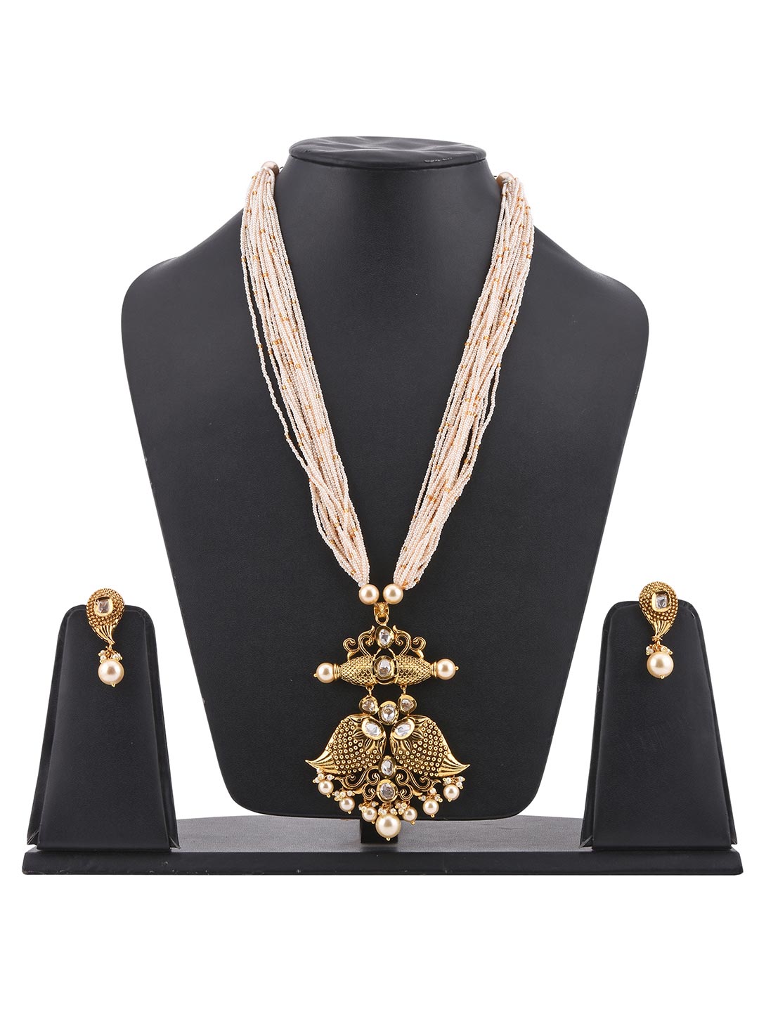 Traditional Kundan Stones Gold Plated Necklace Set