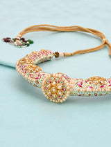 Traditional Hand Made White Meenakari Husli Necklace Set