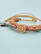 Traditional Hand Made Red Meenakari Husli Necklace Set