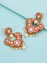 Traditional Hand Made Red Meenakari Husli Necklace Set