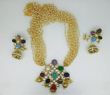 Traditional Navratan Multi Colored Designer Necklace Set