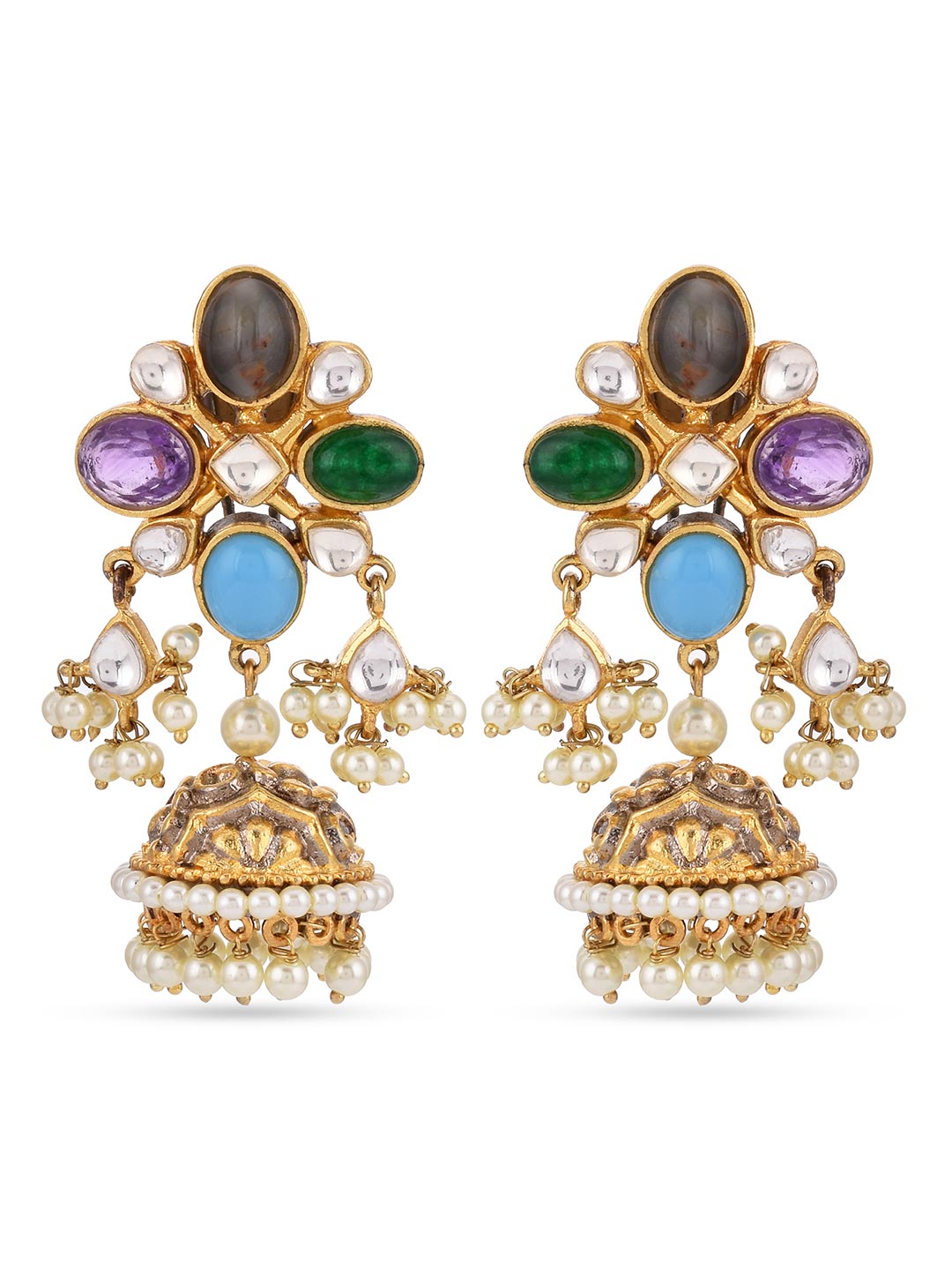 Traditional Navratan Multi Colored Designer Necklace Set