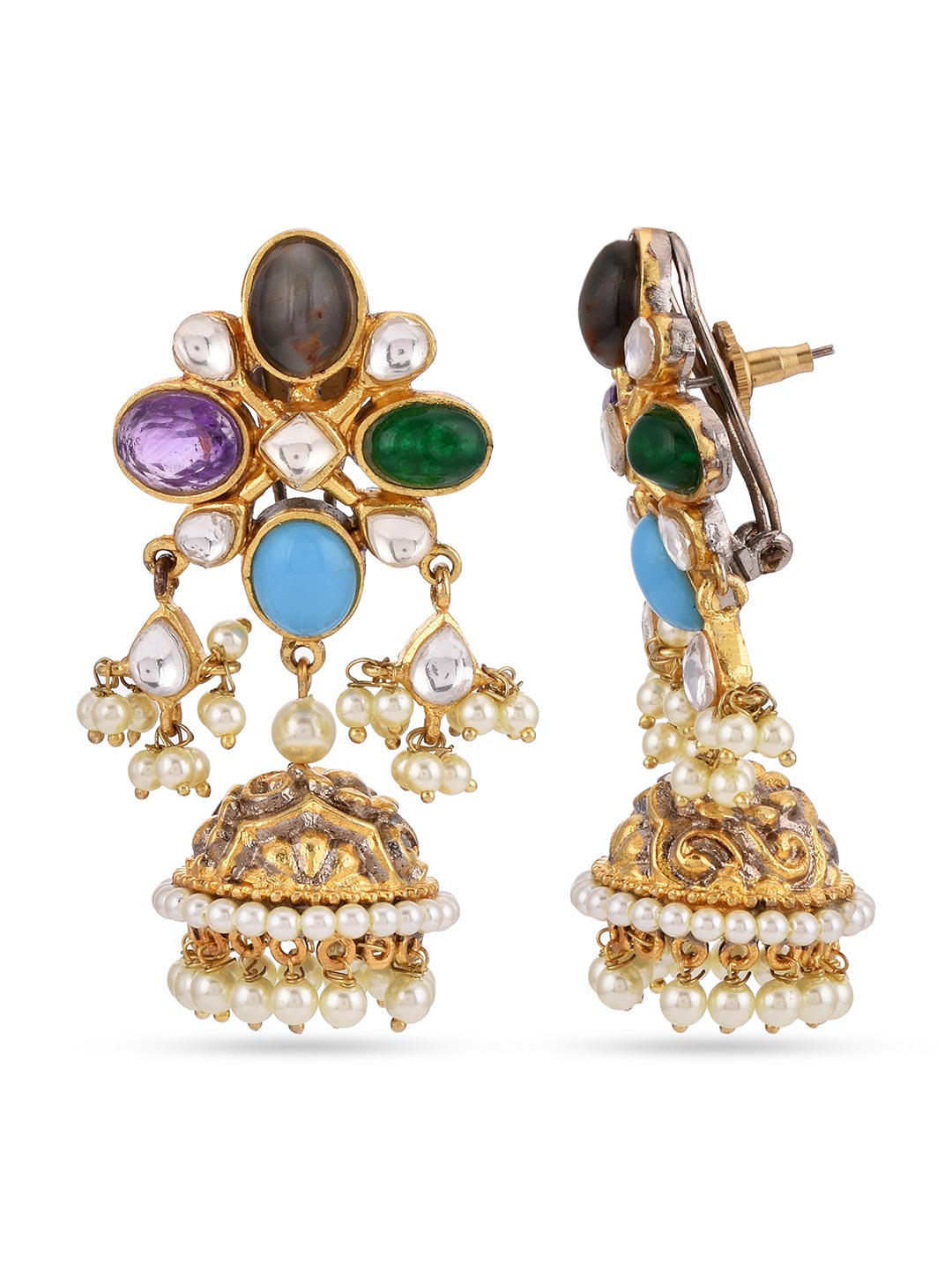 Traditional Navratan Multi Colored Designer Necklace Set