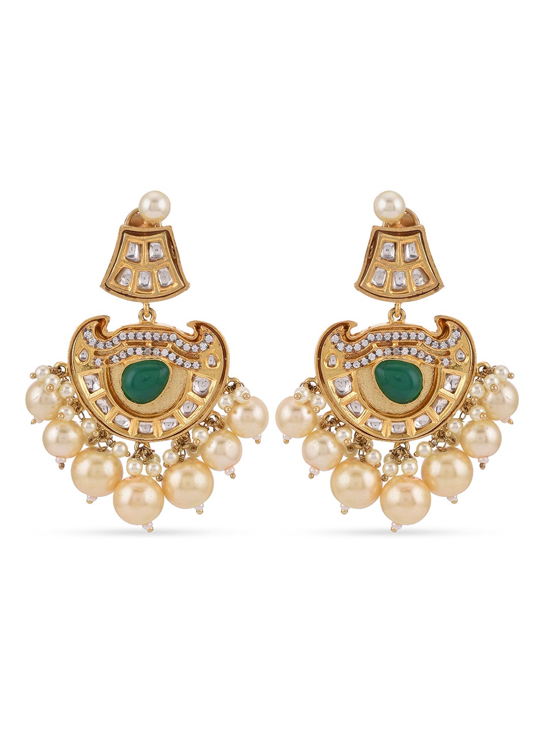 Traditional Designer Heavy Pearls Kundan Meena Necklace Set