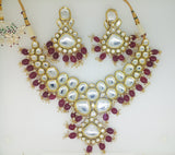 Traditional Big Polki Kundan Meena Necklace Set