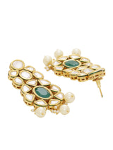 Traditional Green Stones and Pearls Designer Necklace Set