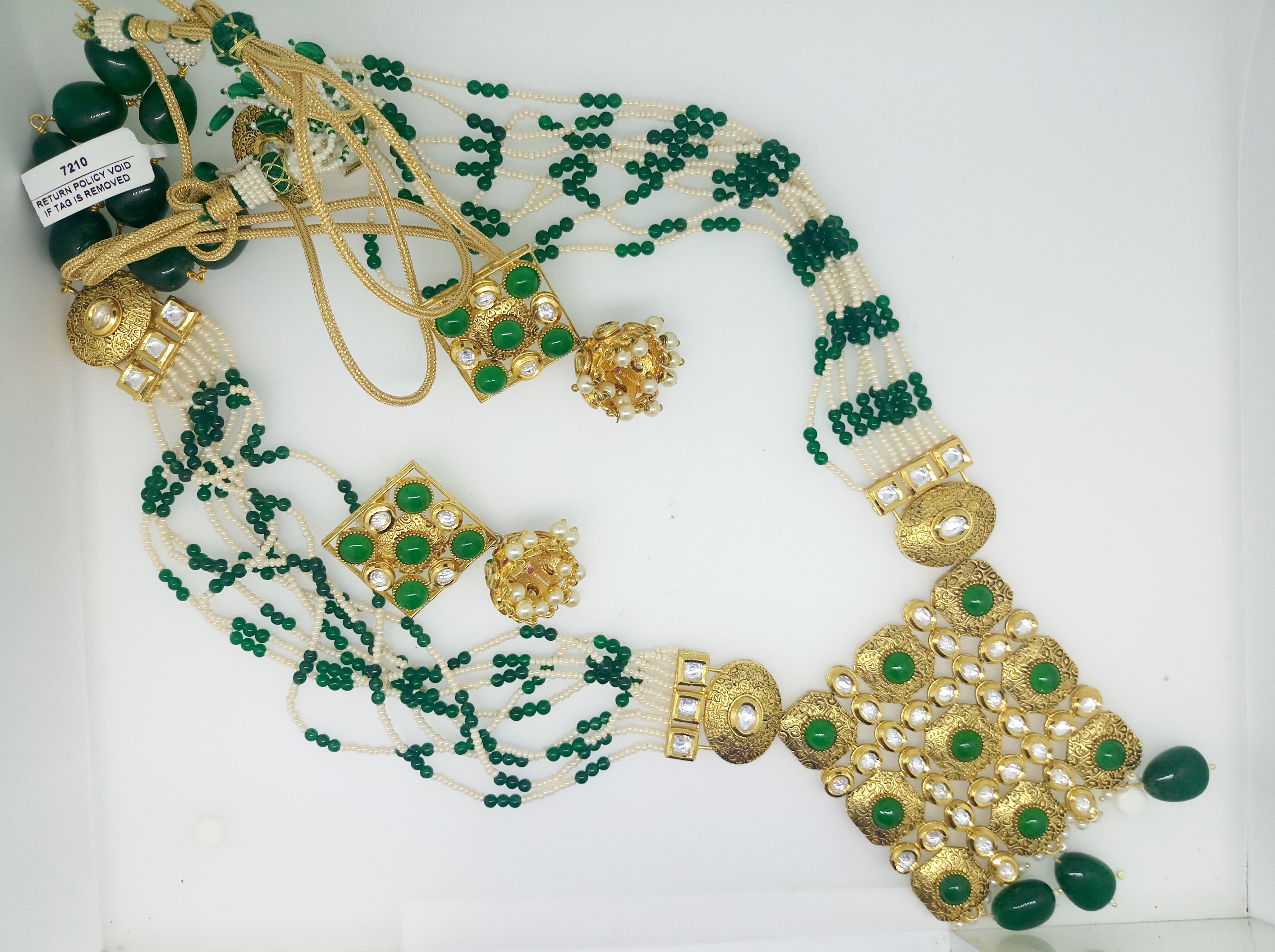 Designer Fine Beaded With Antique Stones Traditional Necklace Set