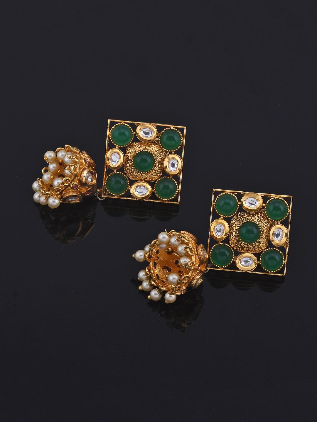 Designer Fine Beaded With Antique Stones Traditional Necklace Set