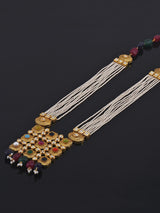 Designer Fine Beaded With Antique Colored Stones Traditional Necklace Set