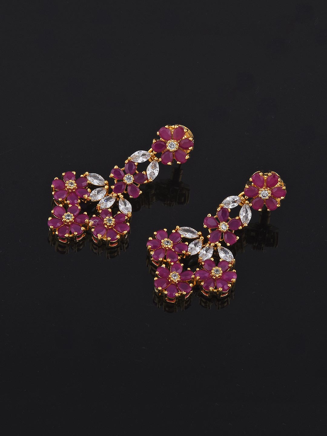 Colored Stone Floral Designer Necklace Set