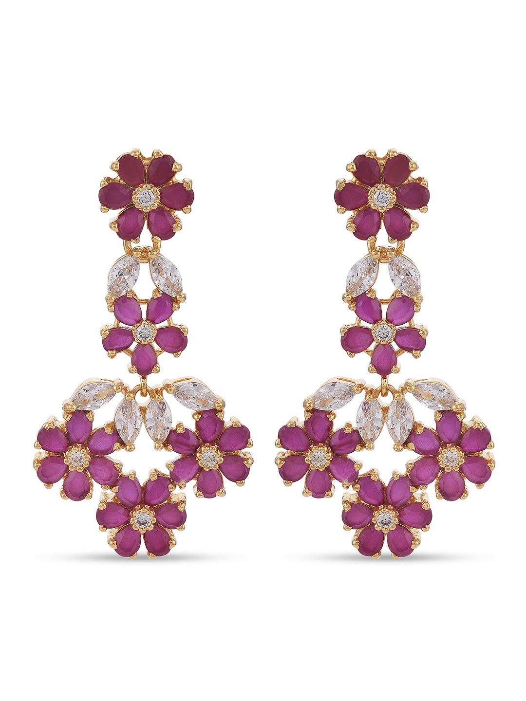 Colored Stone Floral Designer Necklace Set