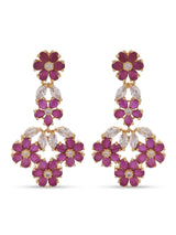 Colored Stone Floral Designer Necklace Set