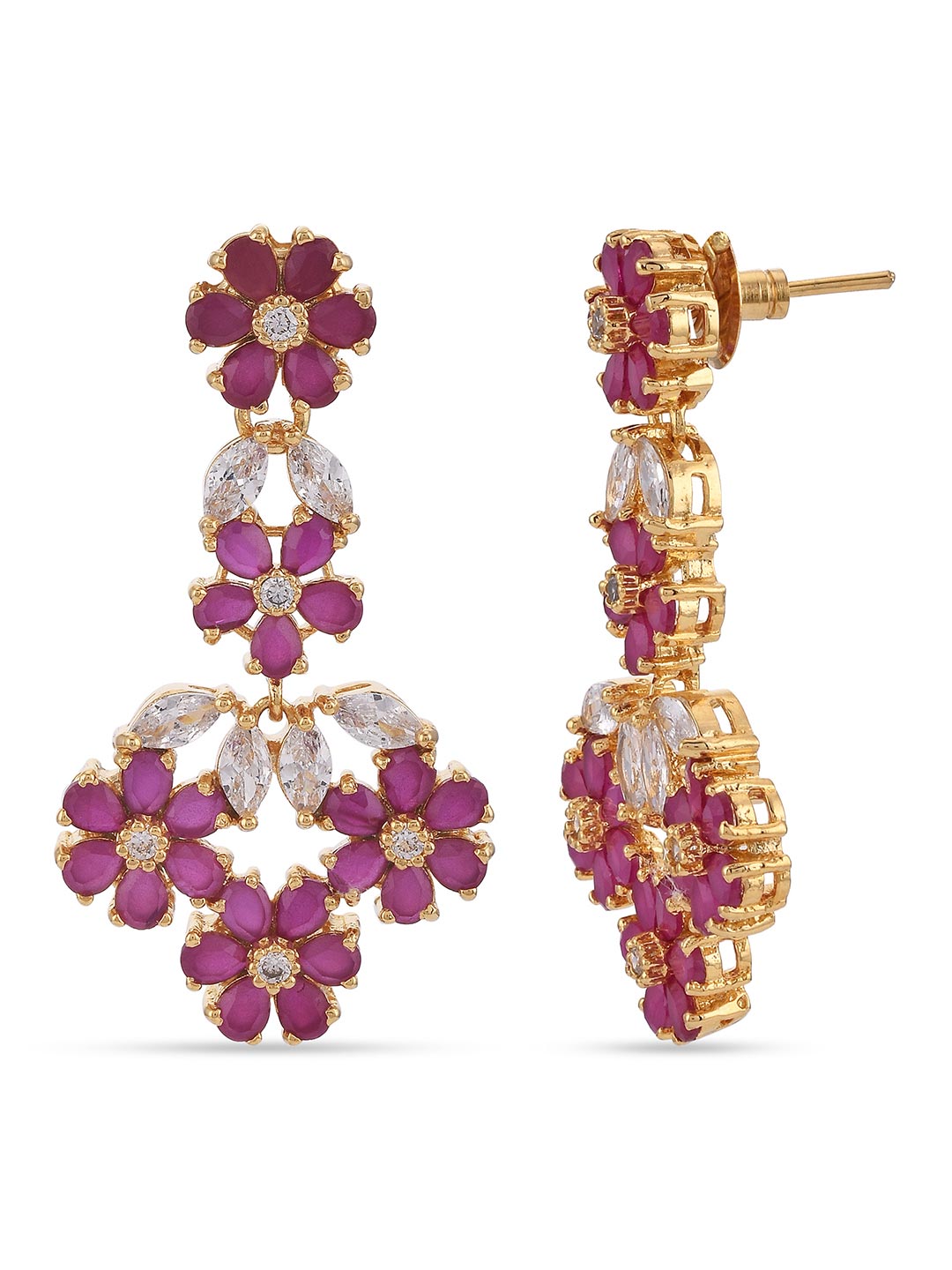 Colored Stone Floral Designer Necklace Set