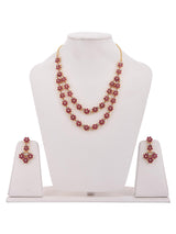 Colored Stone Floral Designer Necklace Set