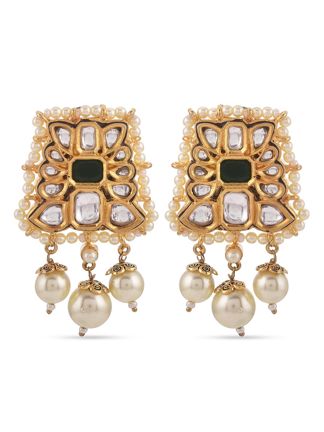 Traditional Kundan Meena Pearls Designer Necklace Set