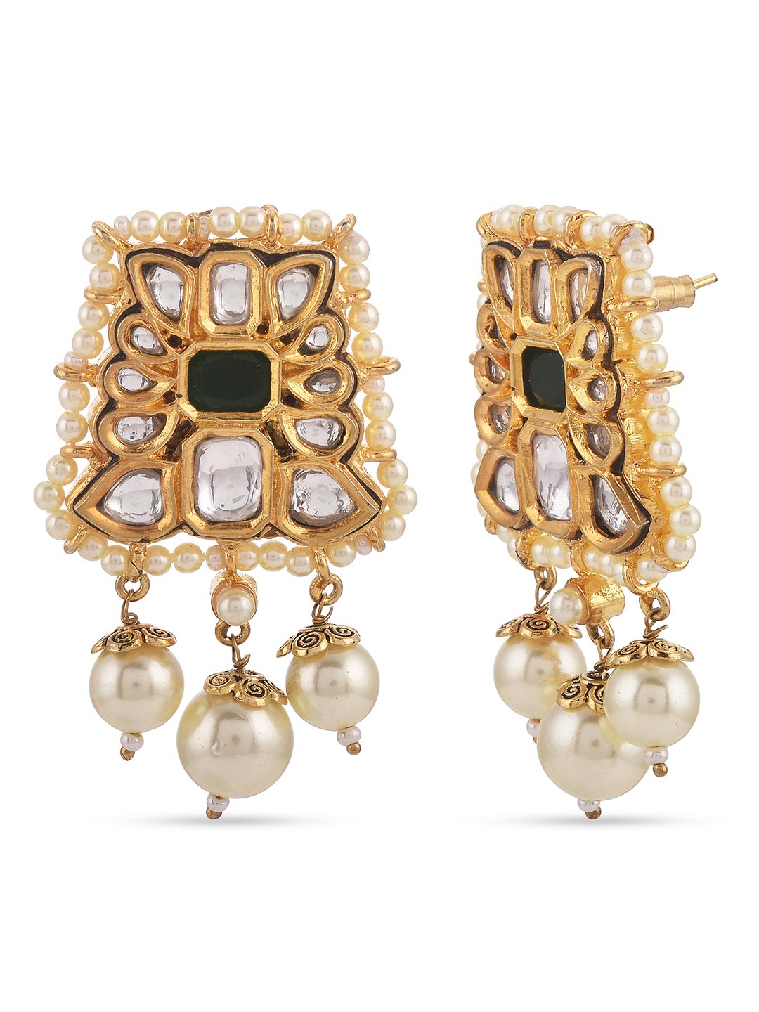 Traditional Kundan Meena Pearls Designer Necklace Set