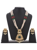 Traditional Kundan Meena Pearls Designer Necklace Set