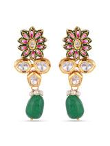 Floral Hand Made Meenakari Kundan Necklace Set