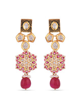 Traditional White Hand Meenakari Kundan Necklace Set