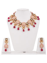 Traditional White Hand Meenakari Kundan Necklace Set