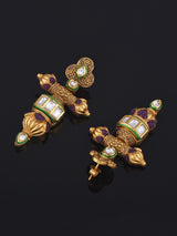 Ethnic Golden Emboss Peacock Designer Necklace Set