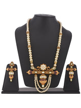 Ethnic Golden Emboss Peacock Designer Necklace Set