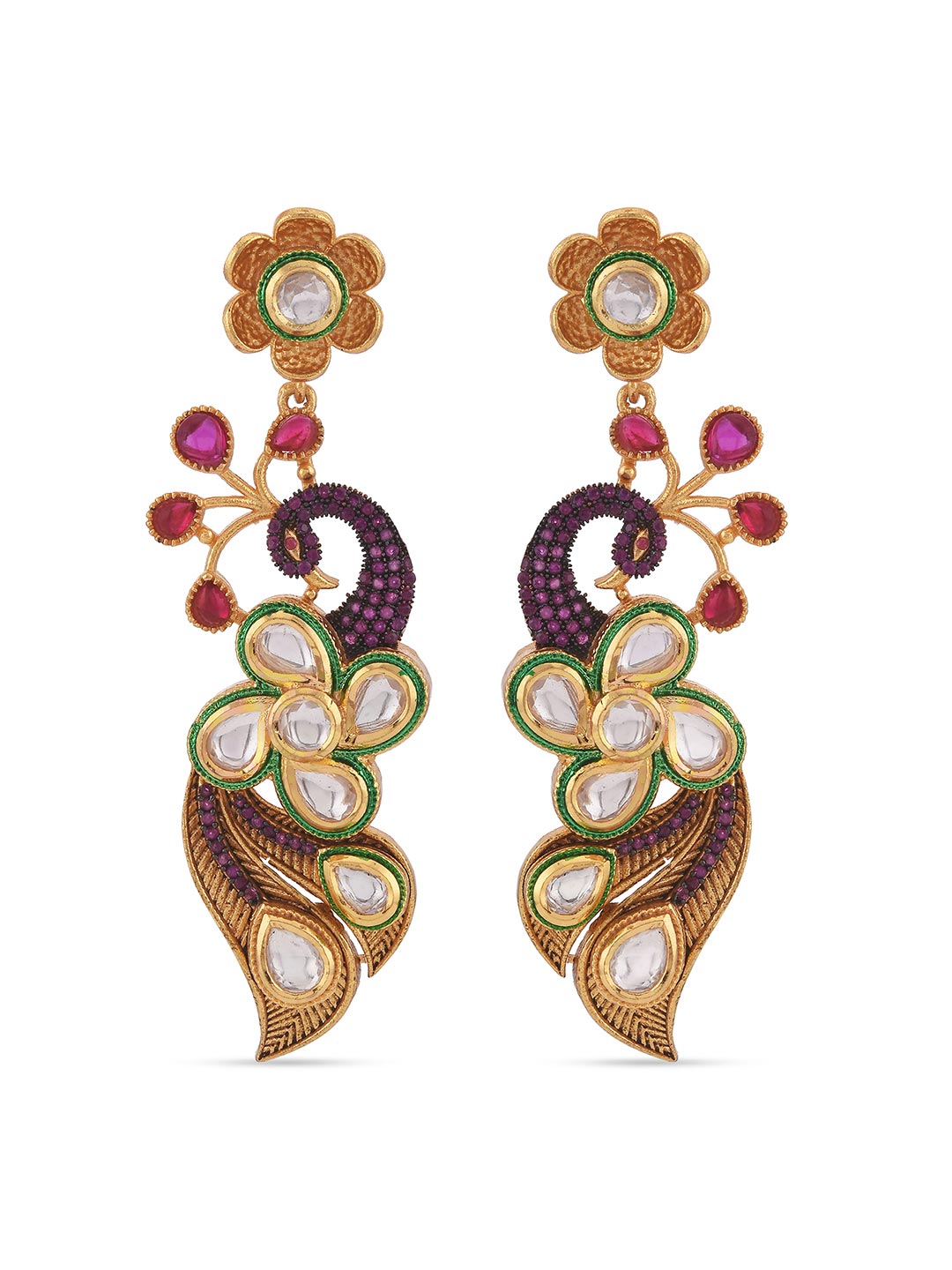 Fusion Designer Peacock Kundan and Pearls Necklace Set