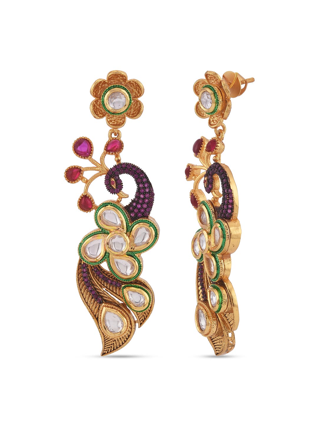 Fusion Designer Peacock Kundan and Pearls Necklace Set