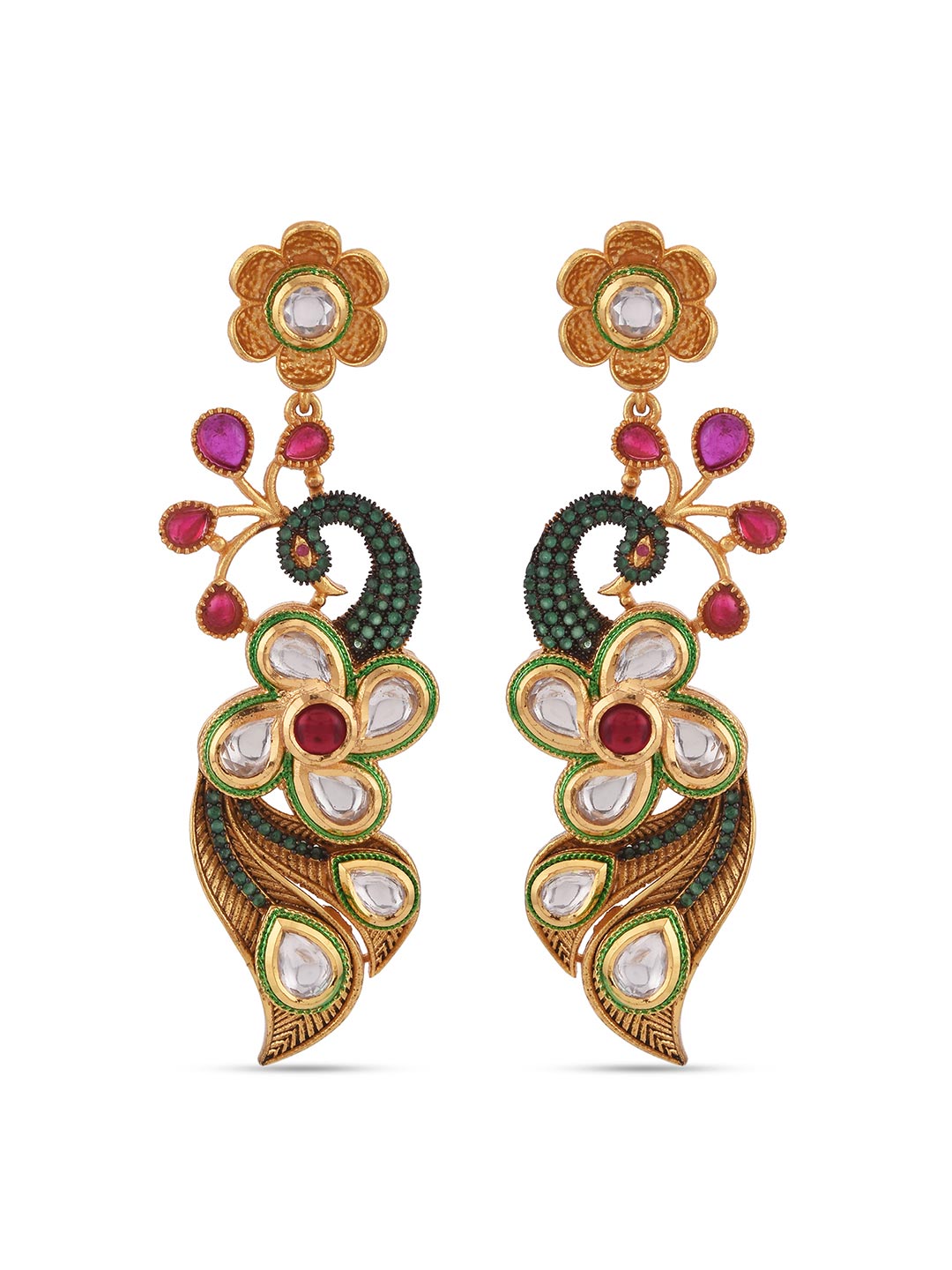 Fusion Designer Peacock Kundan and Pearls Necklace Set