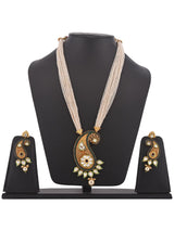 Kundan Colored Stones and Pearls Fusion Designer Necklace Set