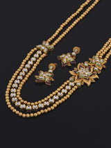 Fusion Floral Kundan Polki Golden Necklace Set
