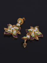 Fusion Floral Kundan Polki Golden Necklace Set