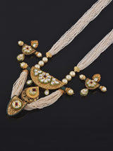 Traditional Kundan Polki Pearls Designer Necklace Set