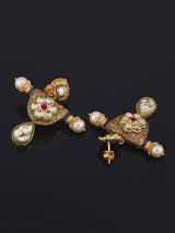 Traditional Kundan Polki Pearls Designer Necklace Set